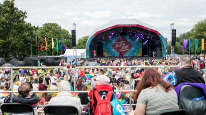 The crowd at Bristol Pride pictured in front of the stage. The crowd at Bristol Pride pictured in front of the stage.